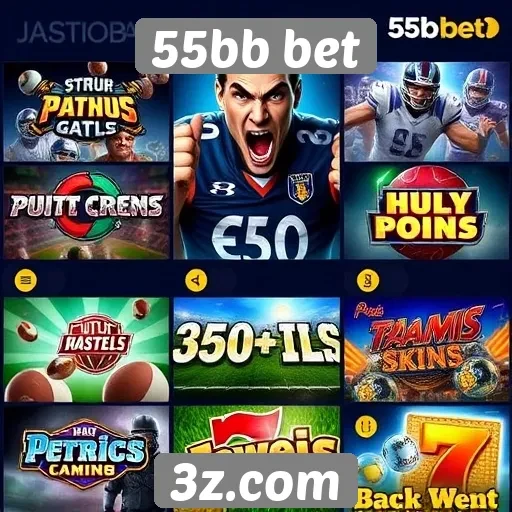 Variedade de jogos oferecidos no 55bb bet